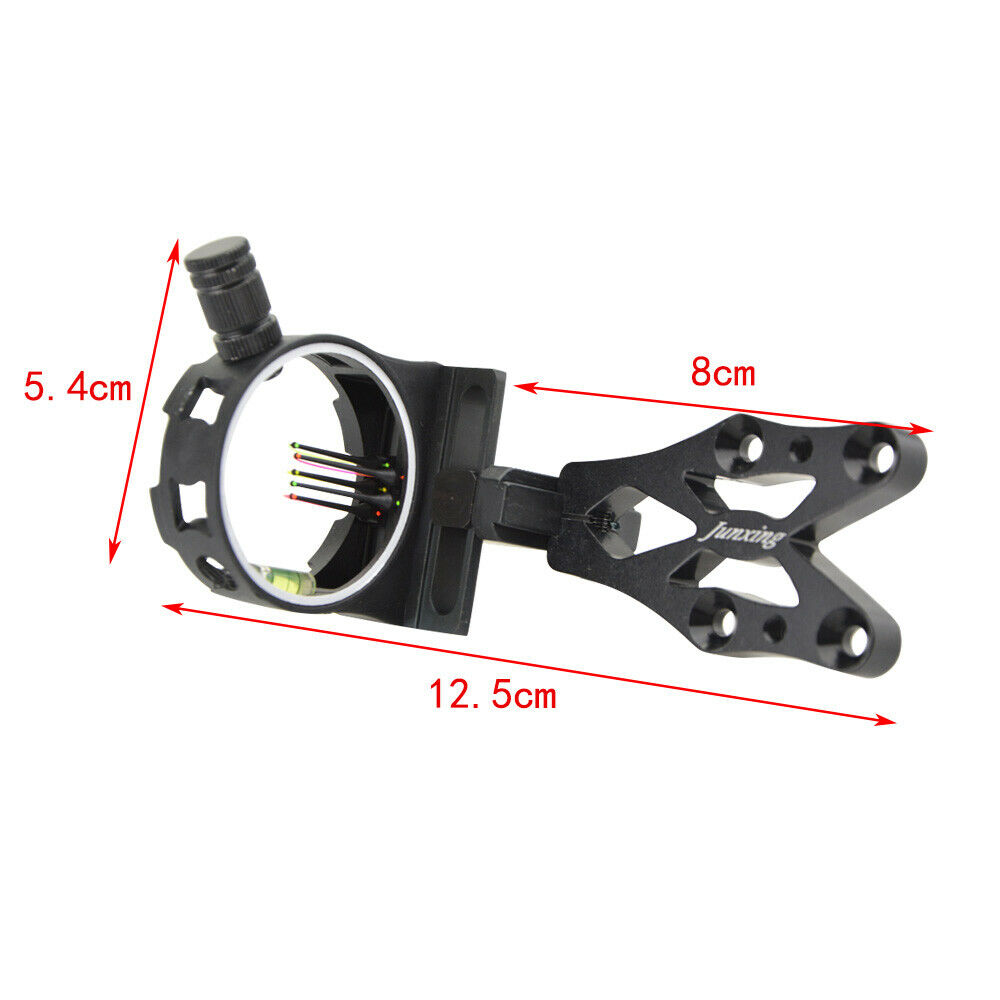 Archery Compound Bow Sight 5 Pin 0.019" Optical Fiber Micro Adjustable Hunting