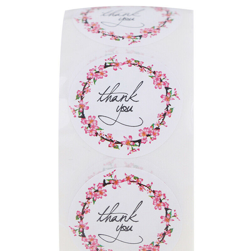500 Pcs/roll thank you stickers floral design seal label party wedding decor Lt