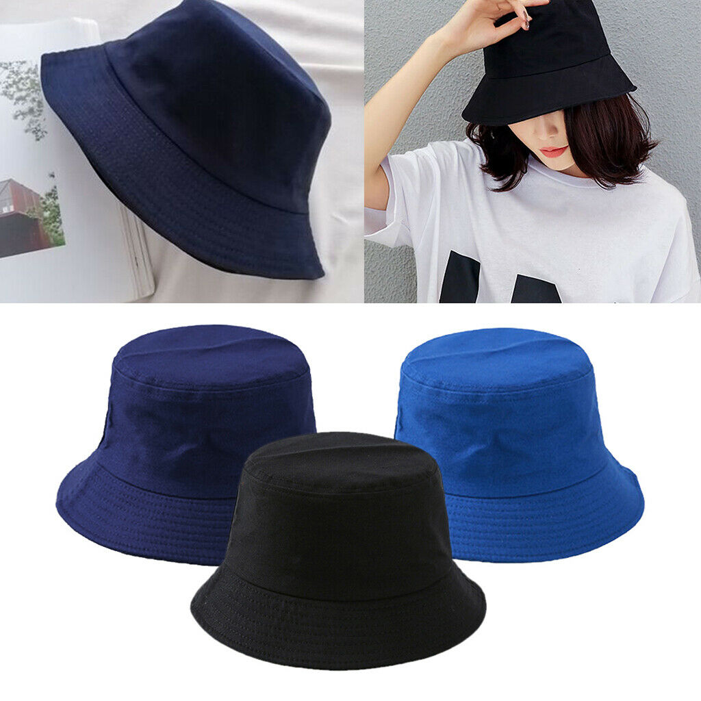 3pcs Bucket Hat Unisex Solid Fisherman Sun Hat Outdoor Hip Hop Basin Hat