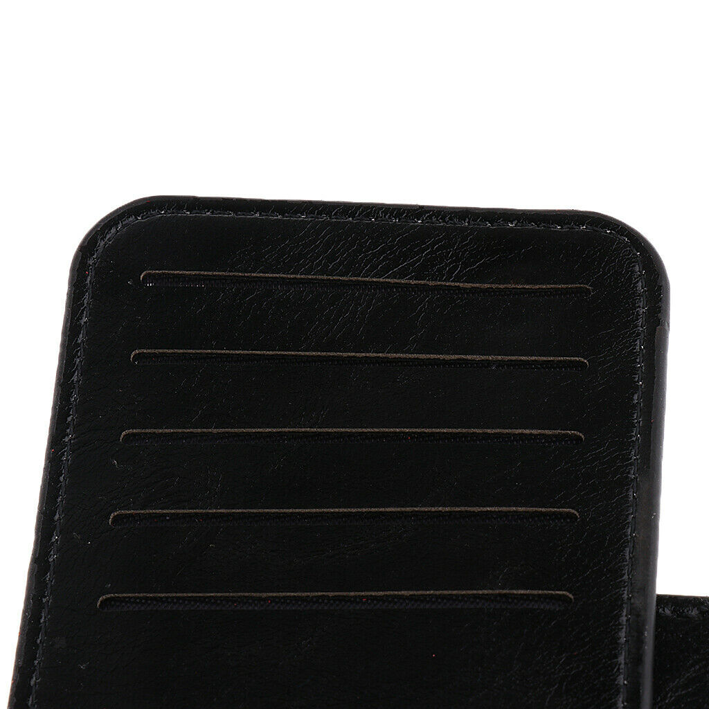 Trifold Pu Leather Mens Womens Credit Card Holder Organizer Black
