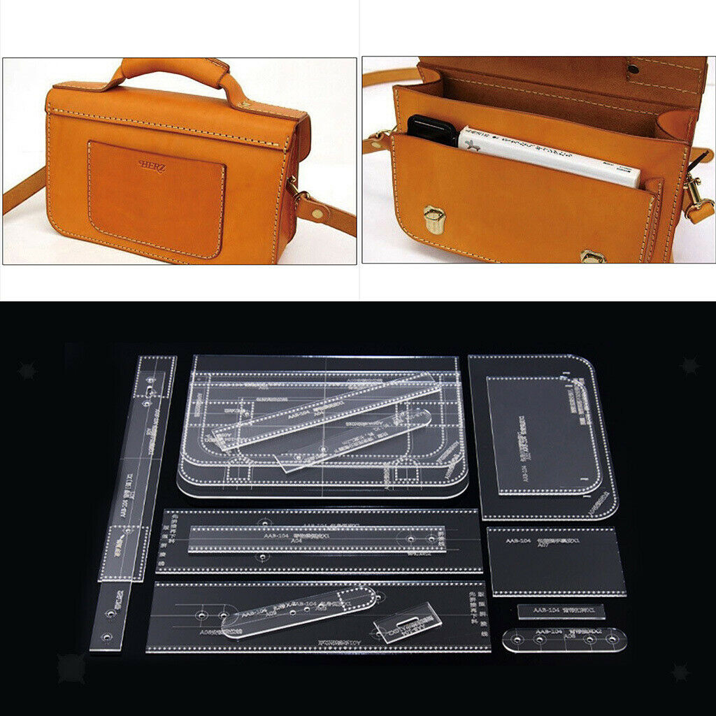 17x Leather Craft Acrylic Shoulder Bag Handbag Pattern Stencil Templates DIY