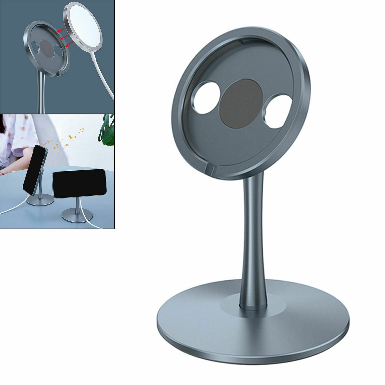 Desktop Wireless Charger Smartphone Holder Magnetic Stand Clamp for iphone12