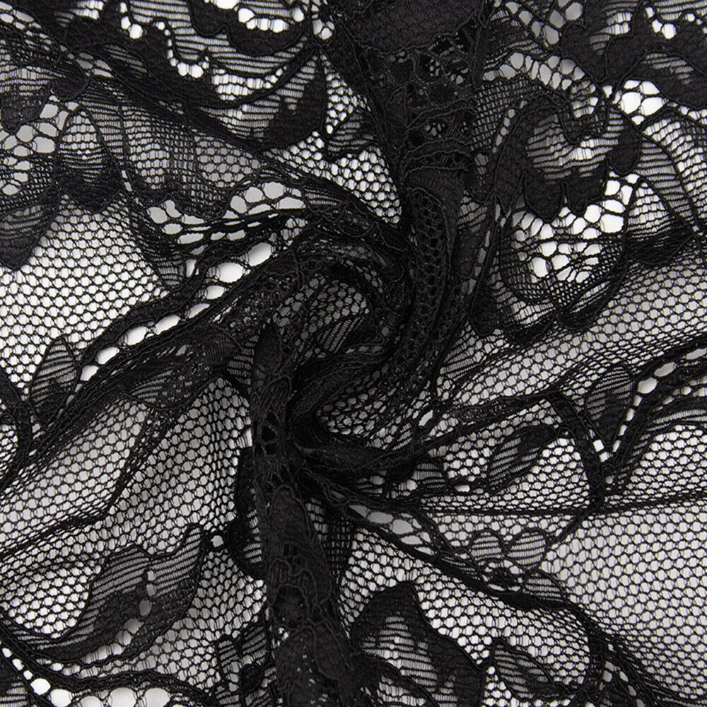 1yd 23cm Hollow Lace Fabric Nylon Silk Trim Ribbon Sewing DIY for Dress Curtain