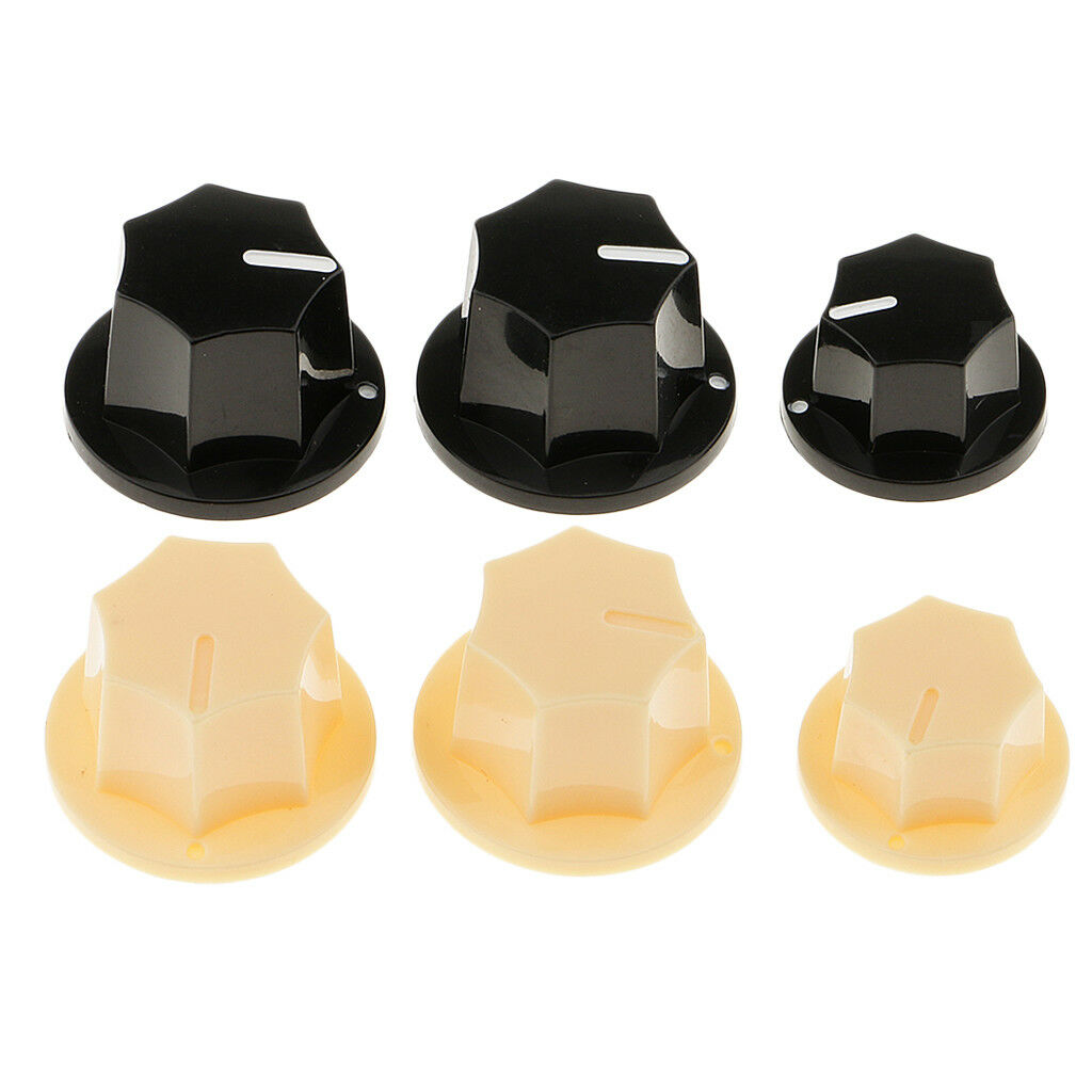 Set of 6 Large+Small Volume&  Control Knob for Jazz Bass Electric Guitar
