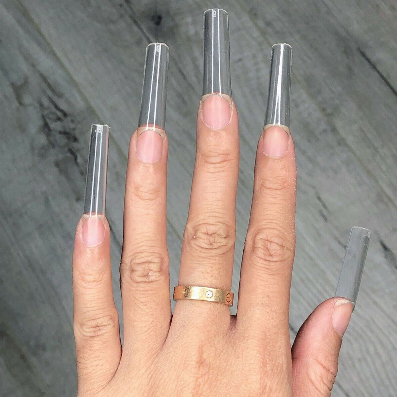 550pcs C Curve Straight Length Tips Extra Long Curved Half Cover False Nail DIY