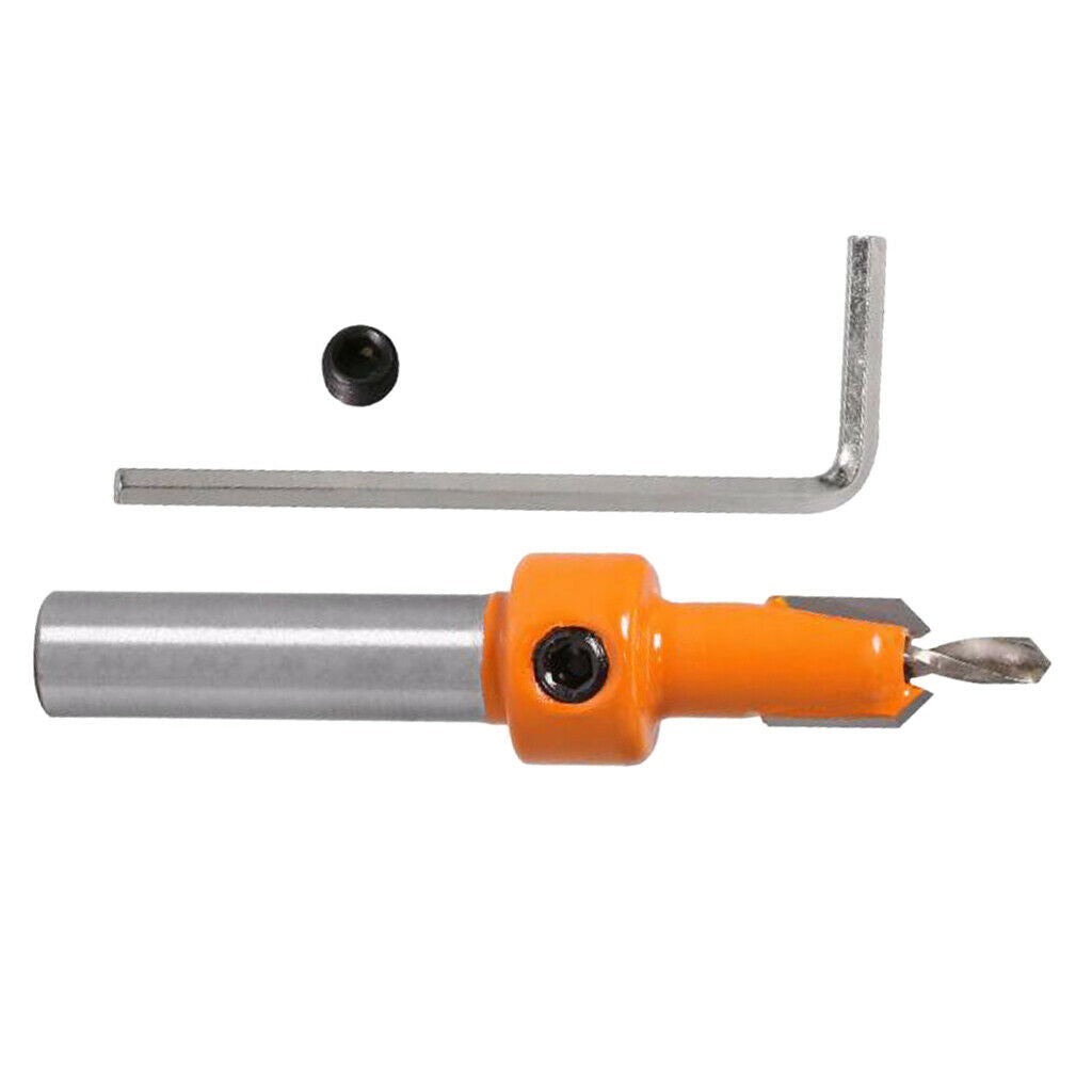 2PCS 8mm Shank Countersink Drill Bits Woodworking Chamfer Counter Bits 4.0mm