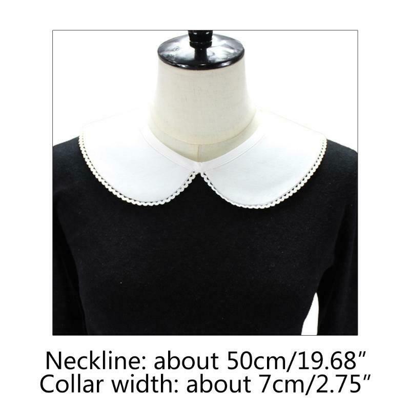 Retro White Lapel Faux Lapel Collar Lace Trim Detachable Blouse Necklace Choker