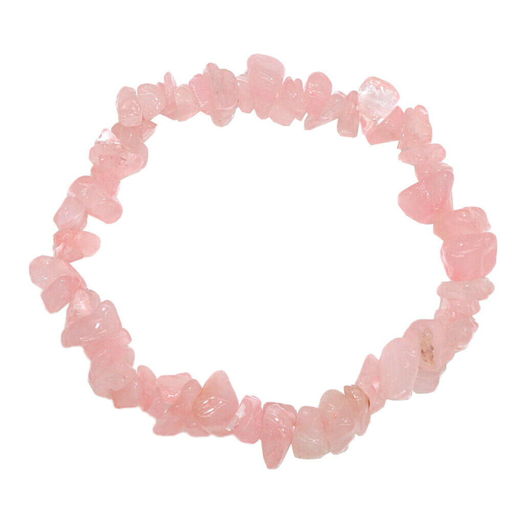 Natural Crystal Stone Gravel Bracelet Beaded Lovers Bracelet Pink