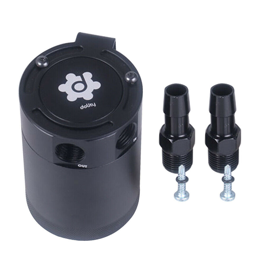 Compact Baffled 2-Port Oil Catch Can Reservoir Air-Oil Separator Aluminium