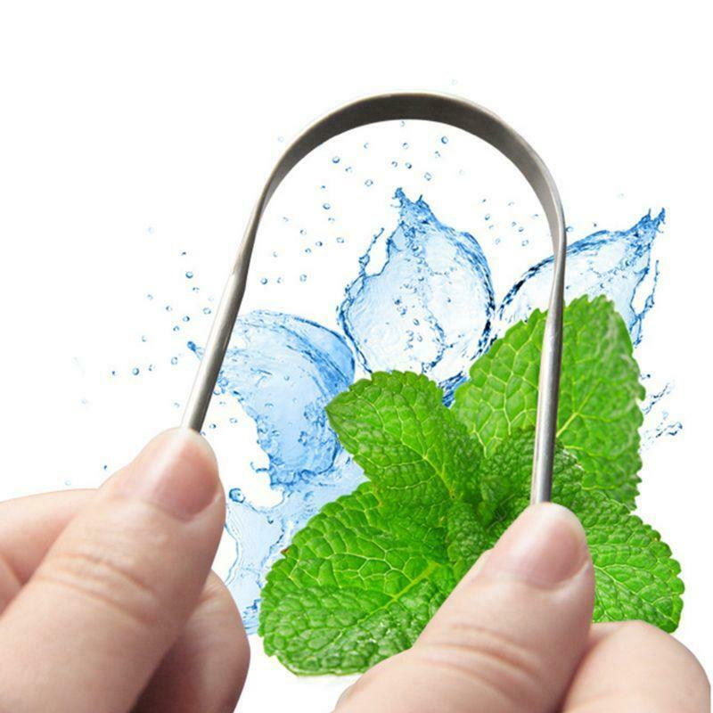 Stainless Steel Useful Tongue Scraper Cleaner Fresh Breath Cleaning Coated Tongu