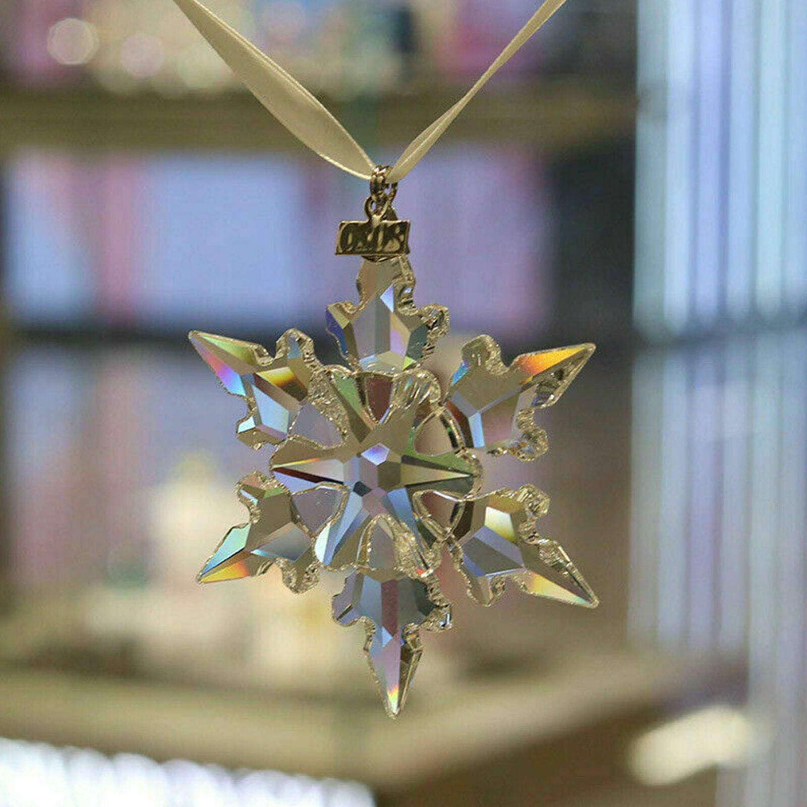 Crystal Large Annual Edition Christmas Ornament Snowflake clear Car Pendant