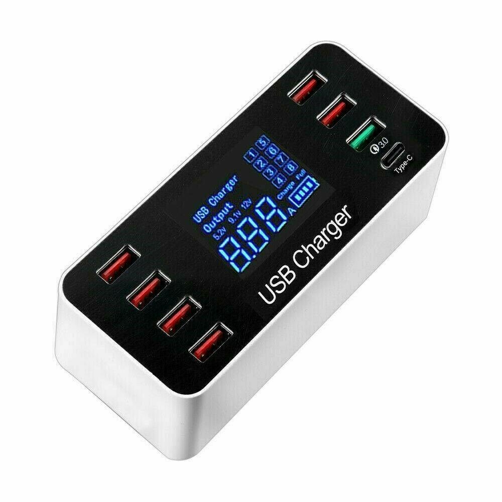 8 Port Multi USB AC Wall Charger Hub Smart Quick Fast Wall Charging Station