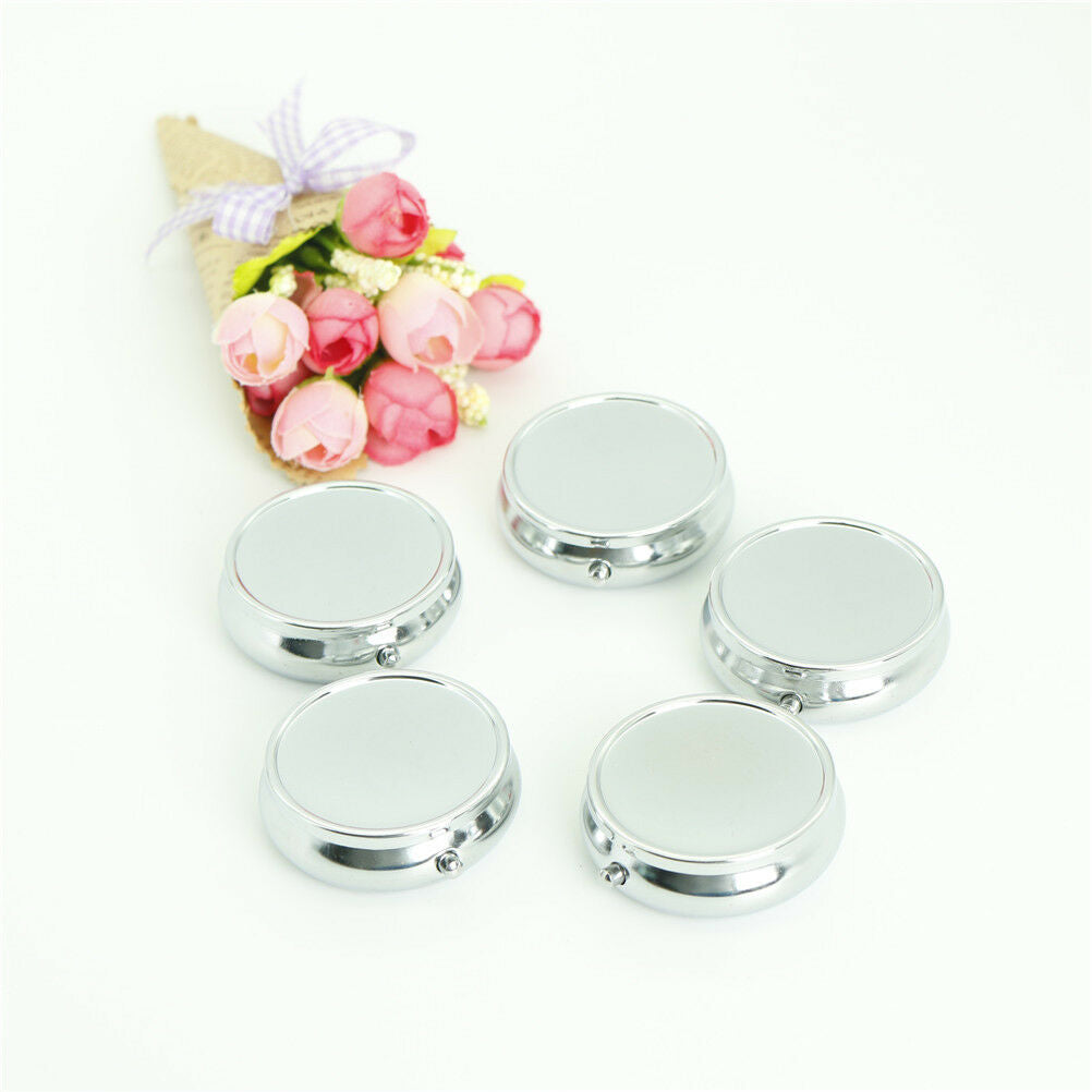 Portable Metal PillBox Medicine Organizer Container Medicine Case Storage .l8