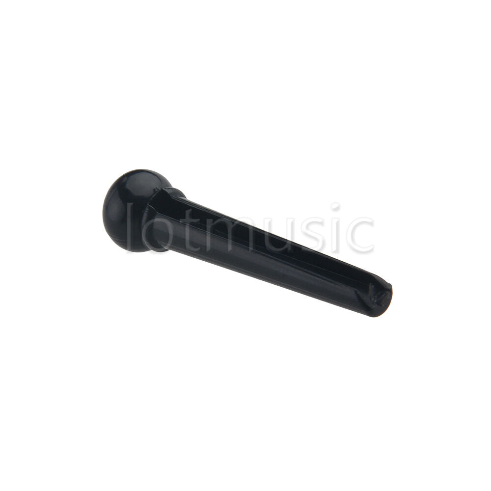 6 Pcs Acoustic Guitar Bridge Pin w/red Dot And Brass Circle Plastic Slotted