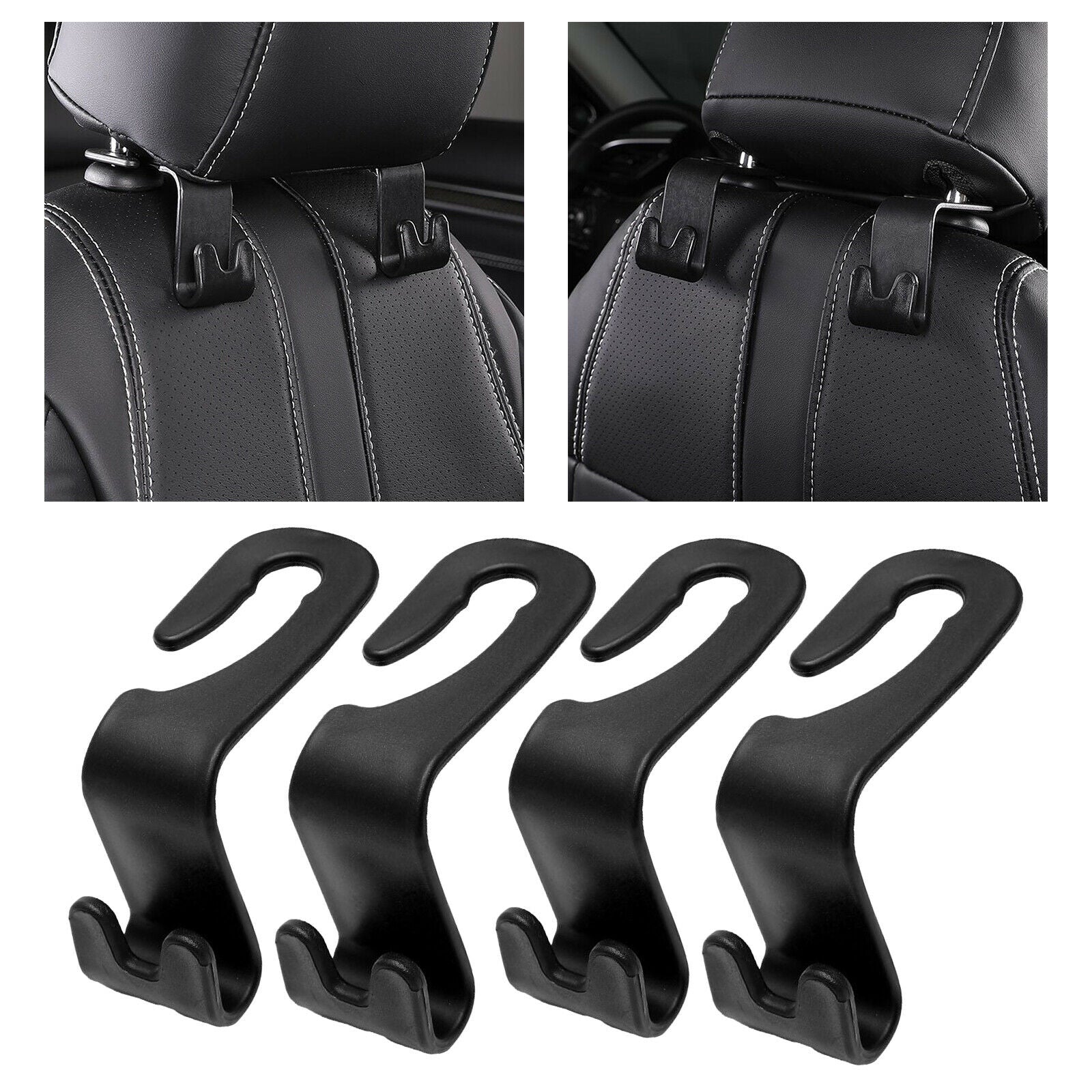 Set of 4pcs car back seat headrest hook hangers, easy to use