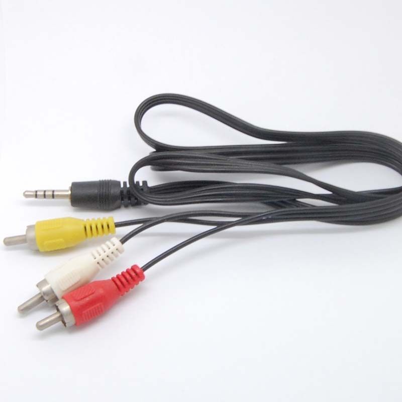 3.5mm to 3 RCA AV A/V TV Video Cable Cord For MP3 MP4 PMP Media Player