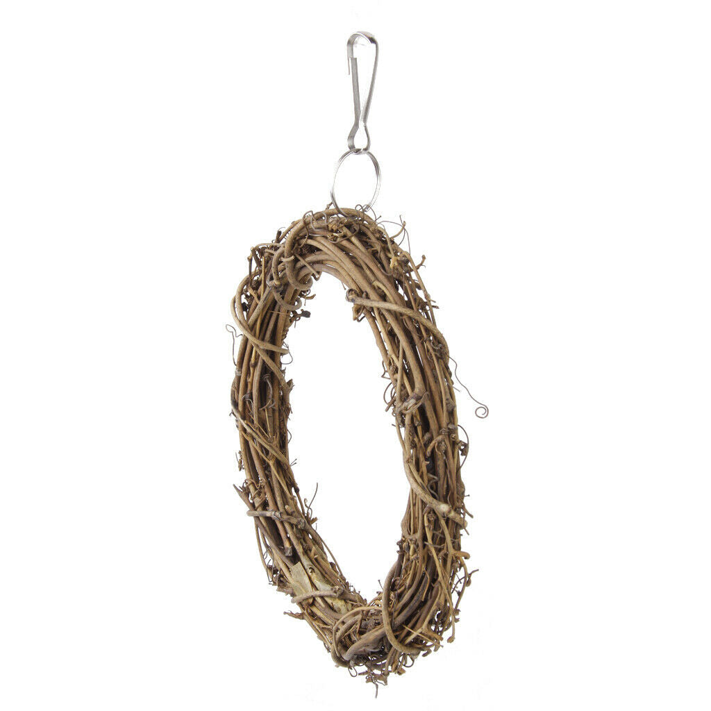 15cm Bird Toys Rattan Woven Swing Hanging Ring with A hook for Cockatiels And