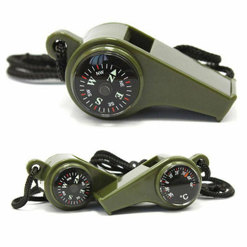 3in1 Outdoor Hiking Sport Camping Emergency Survival Whistle Compass Thermometer