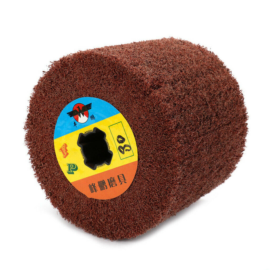 1Pc Non-woven Abrasive Flap Wire Drawing Polishing Burnishing Wheel 80
