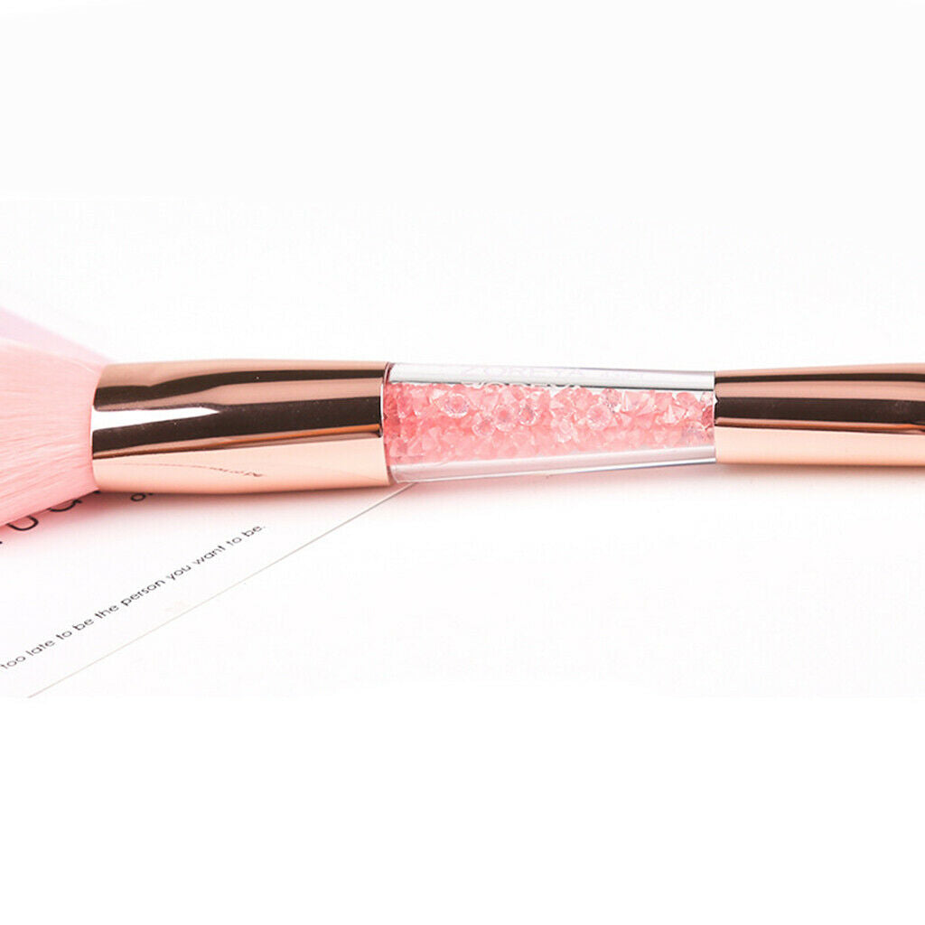 2-in-1 Soft Synthetic Makeup Powder Blush Foundation Blender Brush Pink