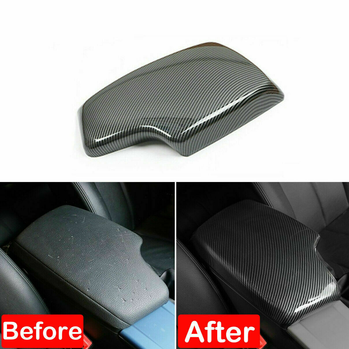 Carbon Fiber Armrest Console Box Trim Cover For BMW F30 328i 320i 330i 2013-2019