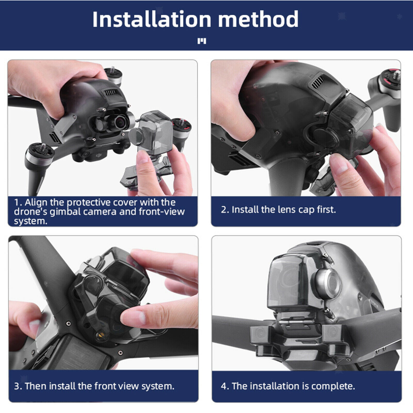Lens Down View Integrated Cover Dustproof for DJI FPV RC Drone Accessories