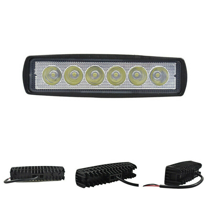 18W 6inch LED Work Light Bar Flood Lamp Offroad Driving Fog 4WD UTE SUV Truck SX