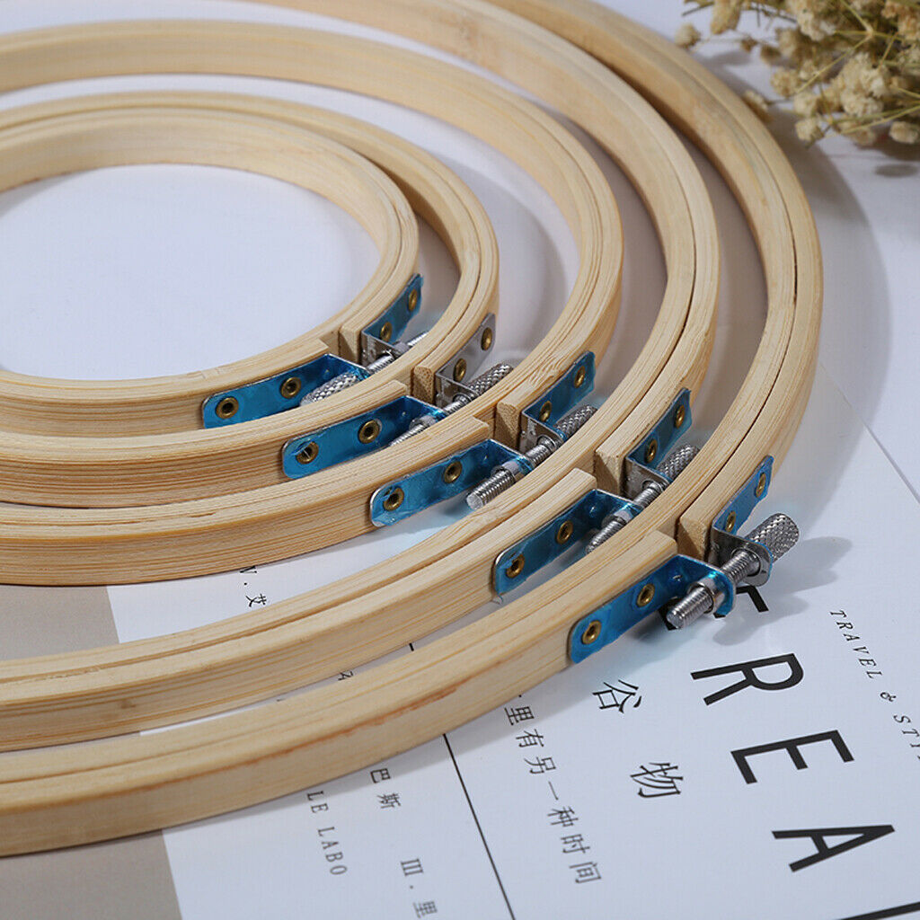 Bamboo Embroidery Frame Hoop Tool Needlework Cross Stitch Craft