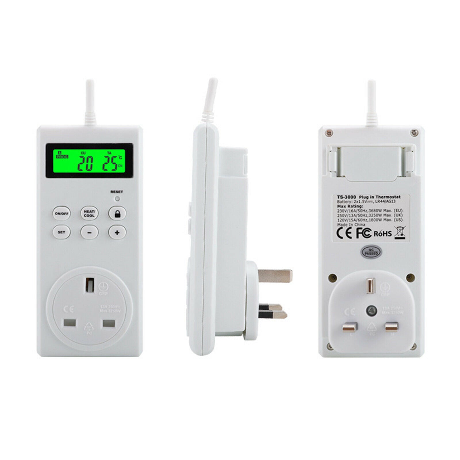 Wireless Thermostat Socket Remote Control Temperature Controller Outlet Display