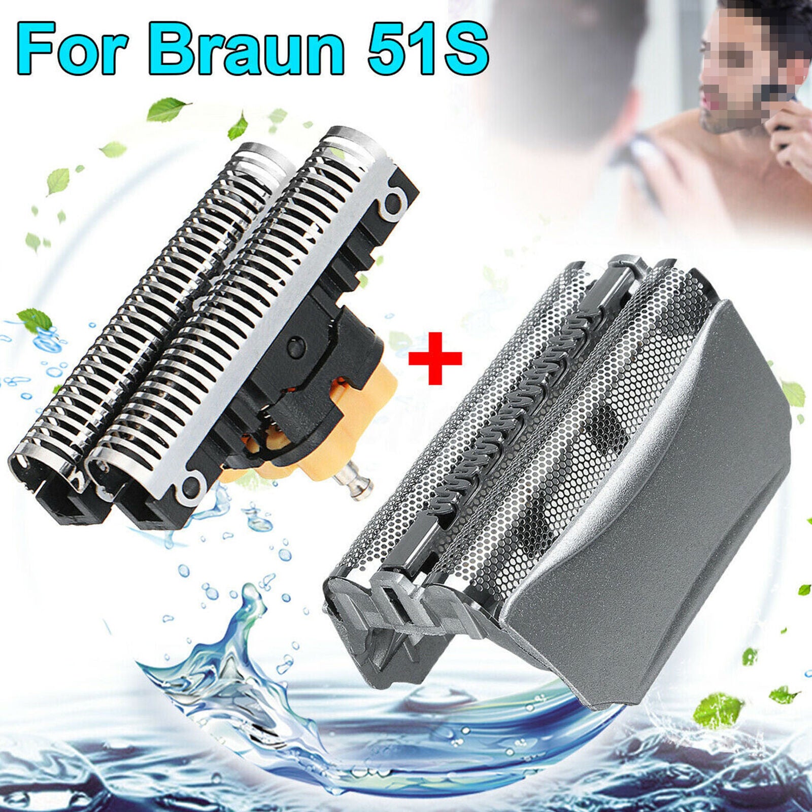Combi Pack 51S Replacement Blade+Shaving Head For Braun Series 5 8000 Shave