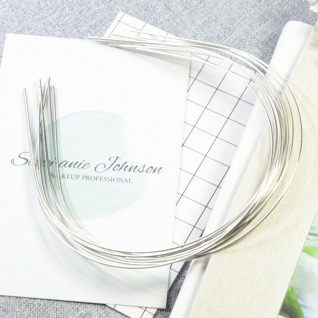 10Pcs Stainless Wire Metal Headband DIY Hair Band Hoop No Teeth 1.2mm
