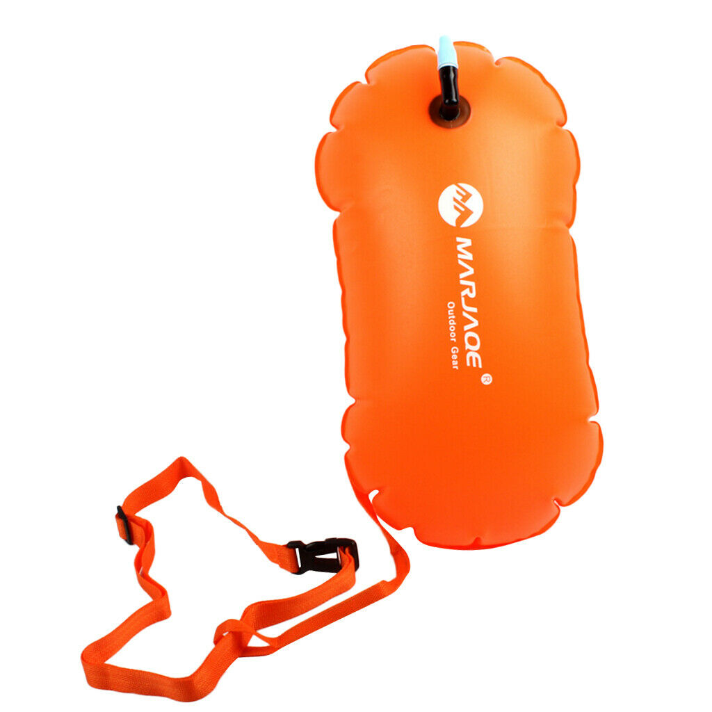 Highly Visible Orange Swim Bubble Buoy Swimming Tow Float For Open Water