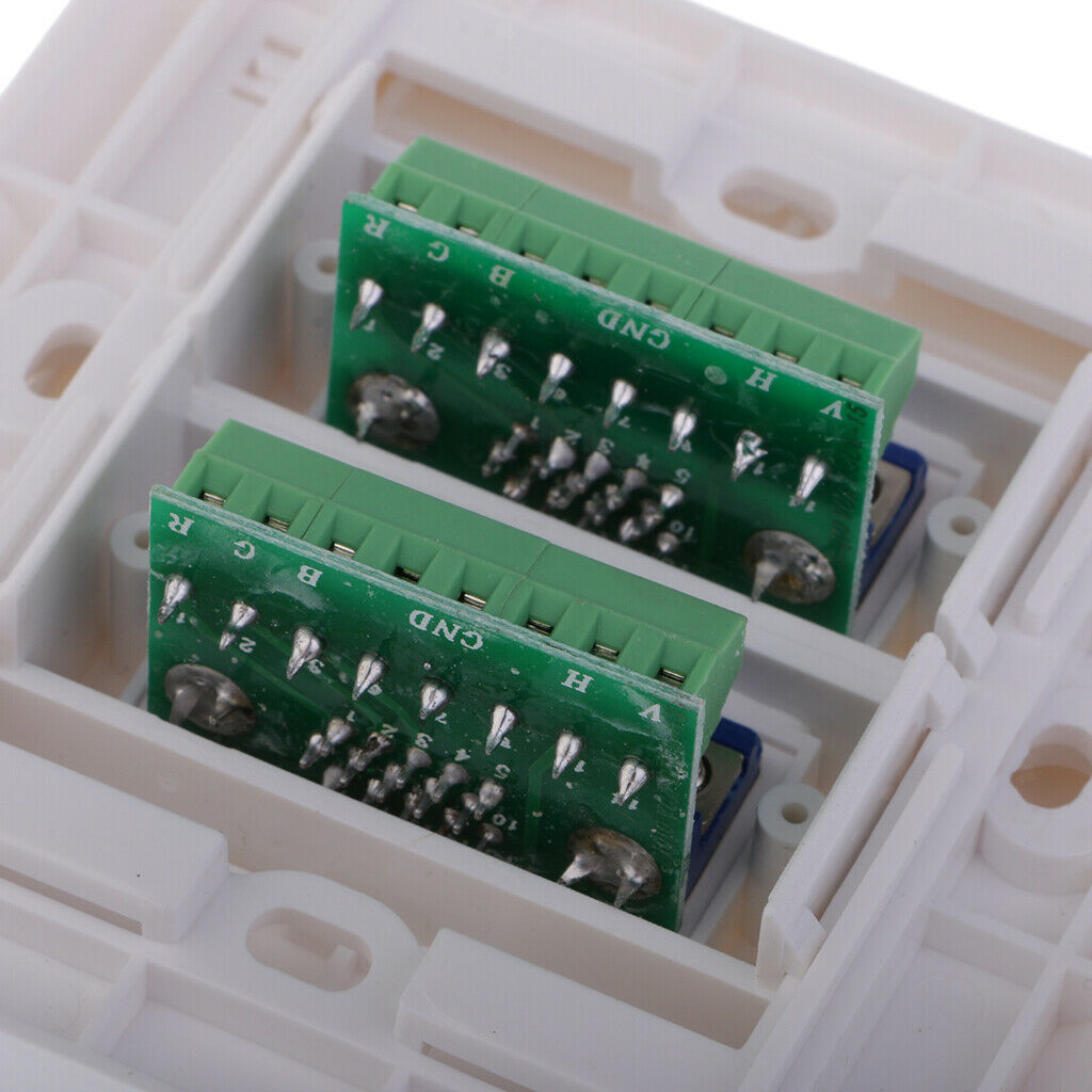 2 Port Outlet 15-Pin Female VGA Wall Plate