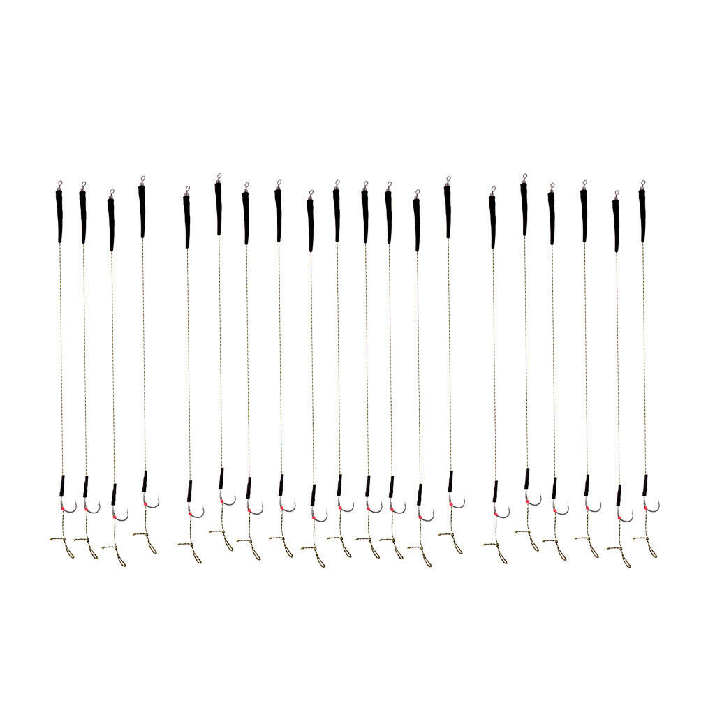 20 Pcs Carp Fishing Hair Rigs High Quality Camouflage Braided Lines Terminal