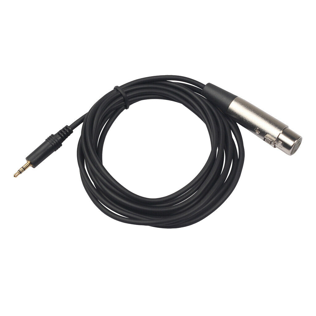 3.5mm   Male to XLR 3-Pin Female Stereo Adapter Right Angle for Mic
