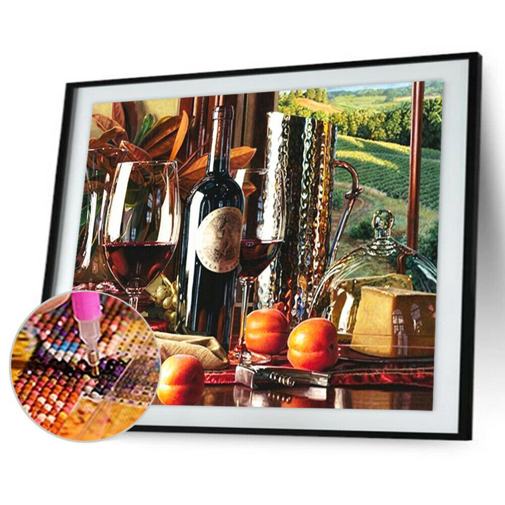 50x40cm Diamond Painting Kits Full Square Red Wine 5D DIY Room Home Decor @