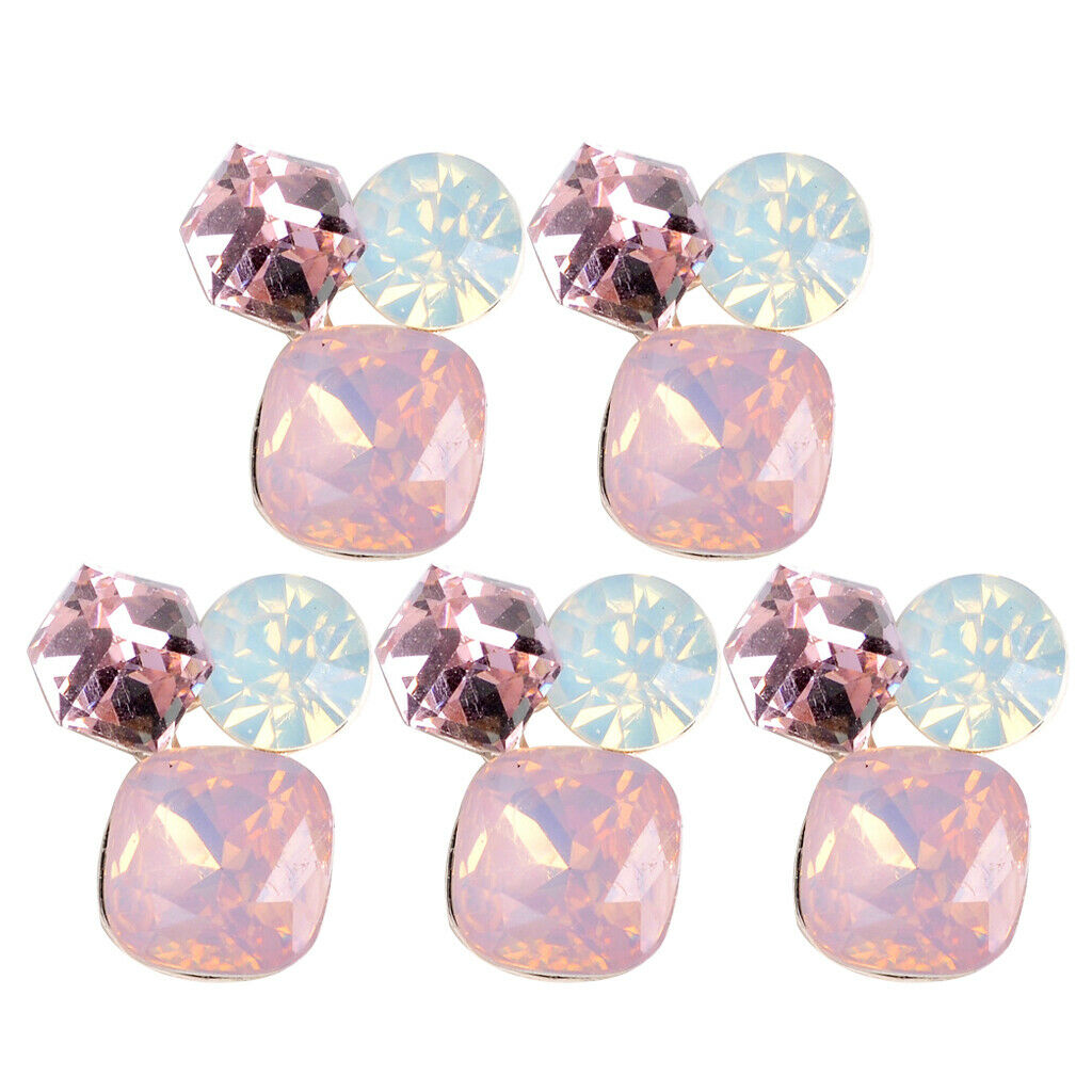 5x Beautiful Pink Rhinestone Buttons Flatback Embellishment DIY Arts \ u0026