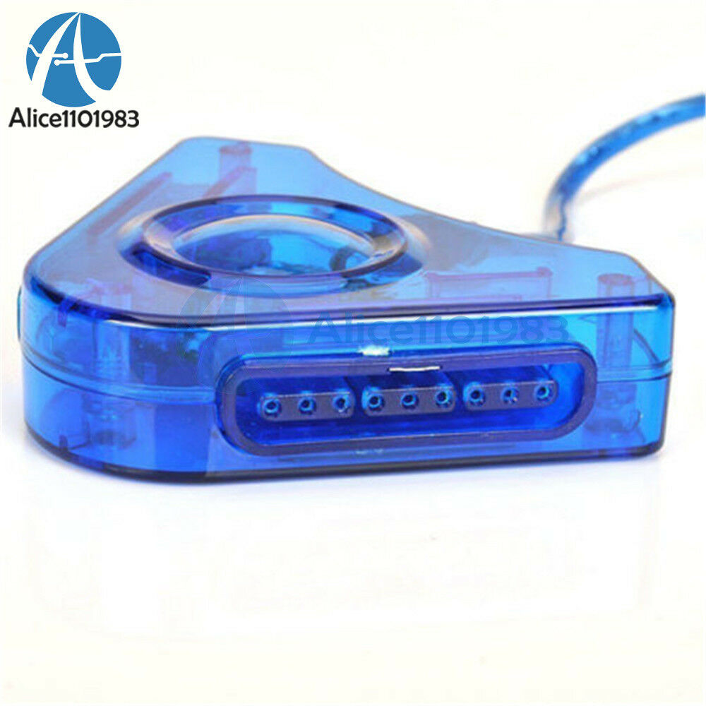 For PS 2 Converter Dual Controller Console Joystick To USB 2.0 Laptop PC Adapter