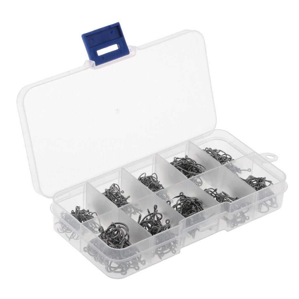 500Pcs Barbed Fishing Hooks Offset Hooks Octopus Crab Hooks Fishhook 10 Size
