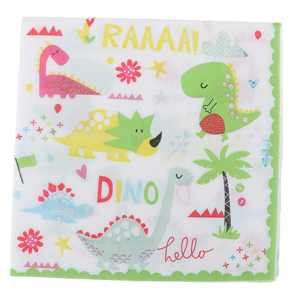12x Dinosaur Theme Paper Napkins For Kids Birthday Party Tissue Napkin Dec.l8