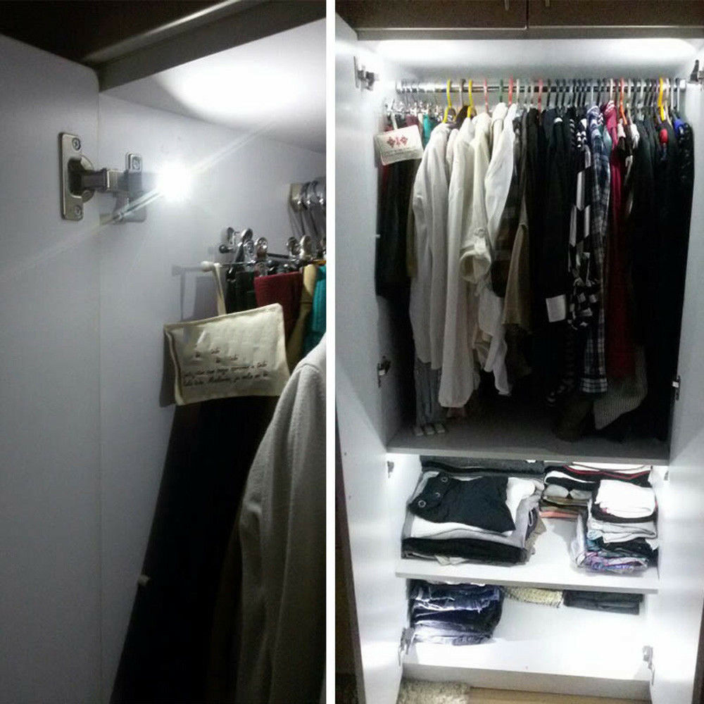 DIY Cool White Cabinet Hinge LED Light For Wardrobe Cupboard Home Kitchen Closet