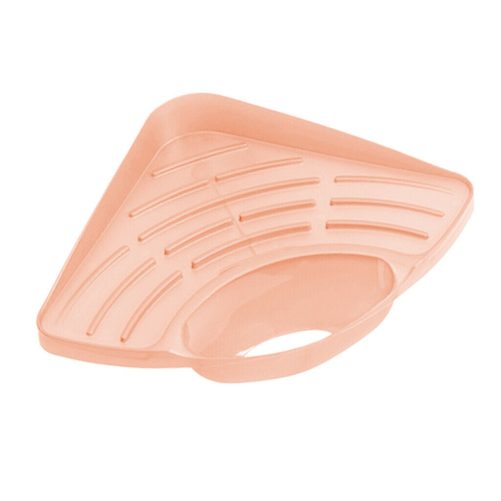 Kitchen Bathroom Triangle Sink Storage Rack Pink for Sponge Soap Reusable