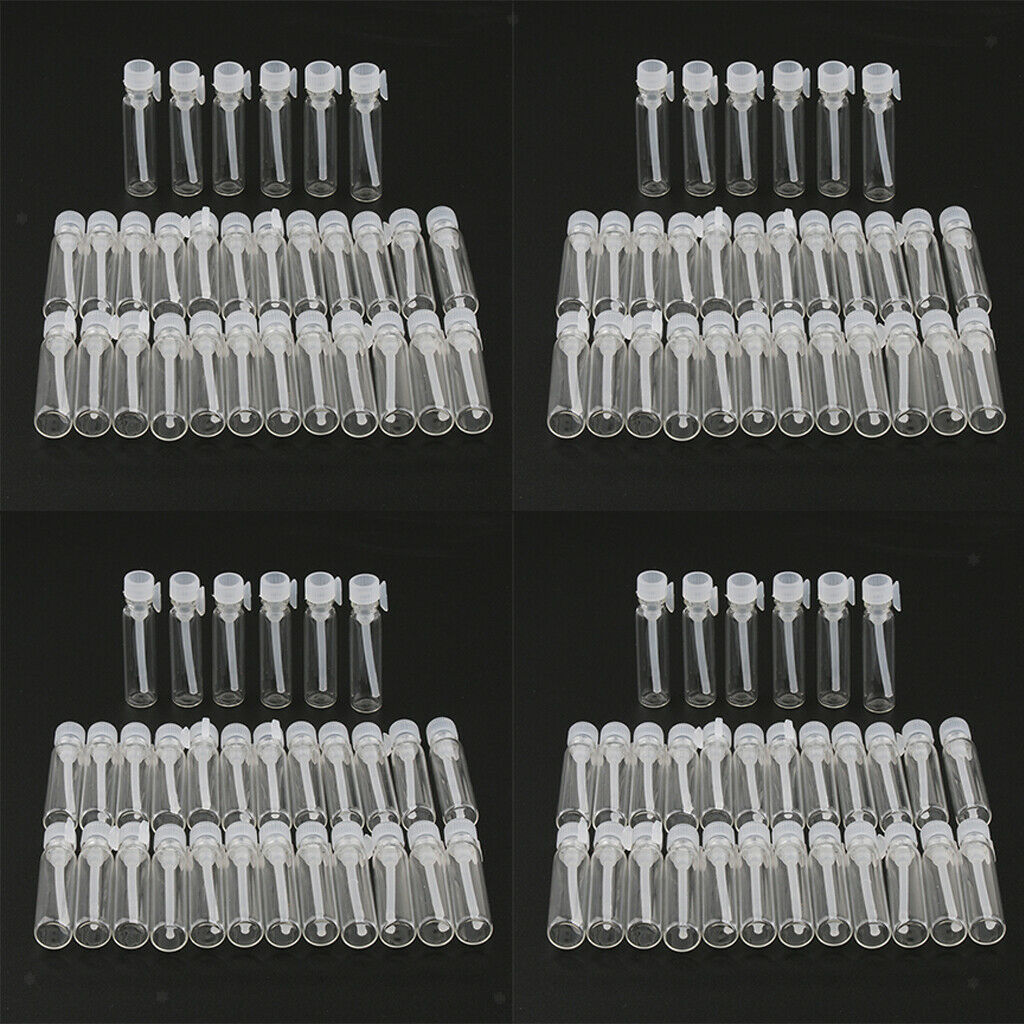 120 lot 1ml Mini Glass Bottle Jar Sample Vials Essential Oil Perfume Liquids