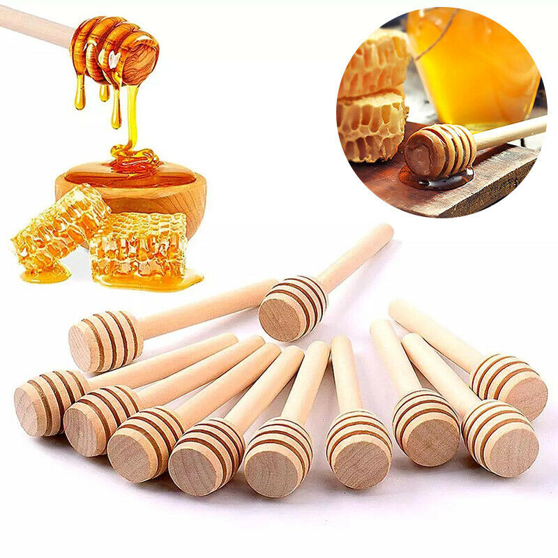 Mixing Stir Sticks 5Pcs 8cm Long Handle Wood Honey Bar Jar Home Tea Milk Coffee