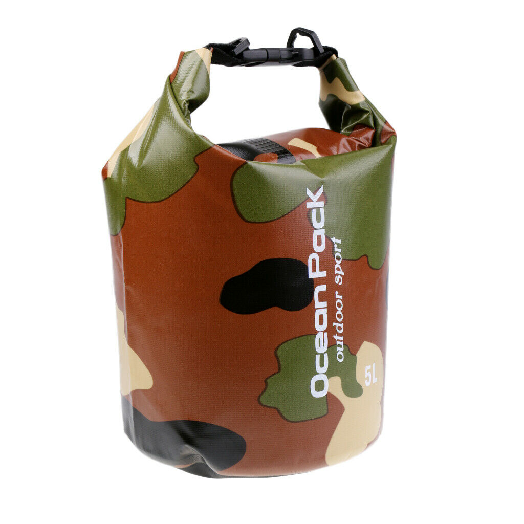 Camo Waterproof Dry Bag Outdoor Sports Swimming Rafting Kayaking Boating 5L
