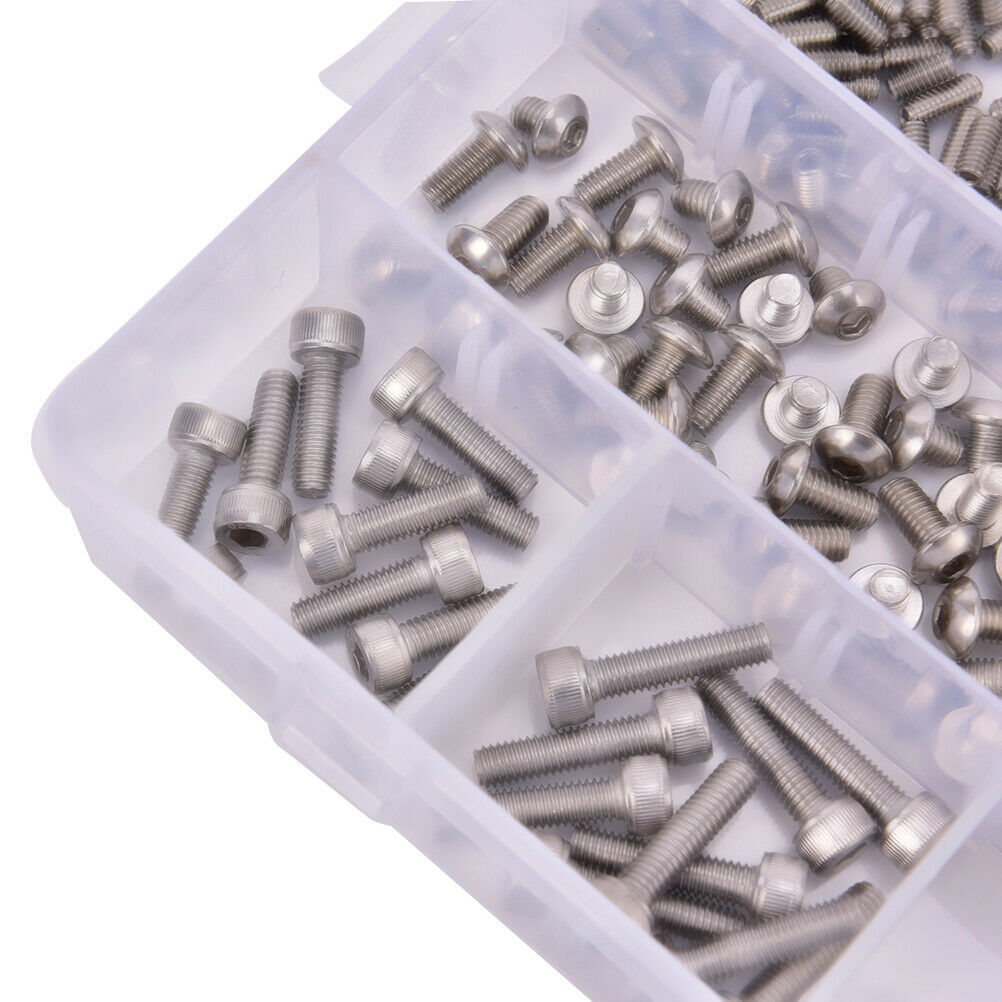 370PCS M4 M5 M6 Bolts For Bikes Stainless Steel Assorted Socket Screw Nut Se XC