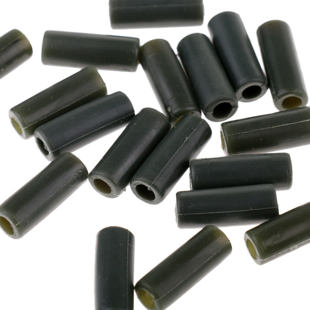 20 Pieces Fishing Tail Rubber Tube Saftey Lead Clips Fishing Terminal Tackle