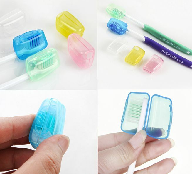 5* Portable Toothbrush Head Covers Travel Camping Holder Brush Cap Case Set