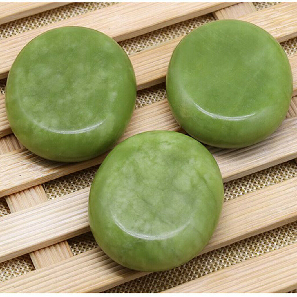 2 Pack Professional Oval Massage Soothing Jade Stones Rocks Set for Hot Spa