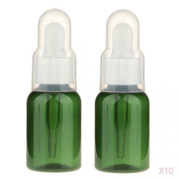 10x Round Green Dropper Bottles For Fragrance Essential Oil Liquid Medicine